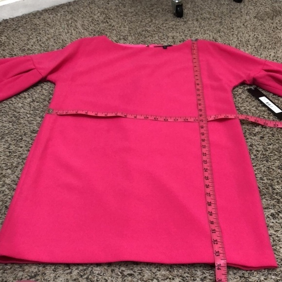 NWT Badgley Mischka Dress Size 0 Magenta Pink Bell Sleeve Mini - Picture 10 of 13